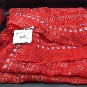 Brunello Cucinelli Reddish Orange Linen Summer Scarf